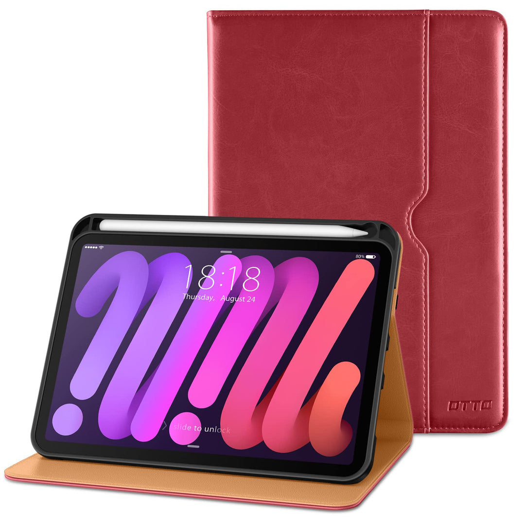 DTTO Luxe Folio Case for iPad Mini 7/6 - Red - DOKUTRONIX