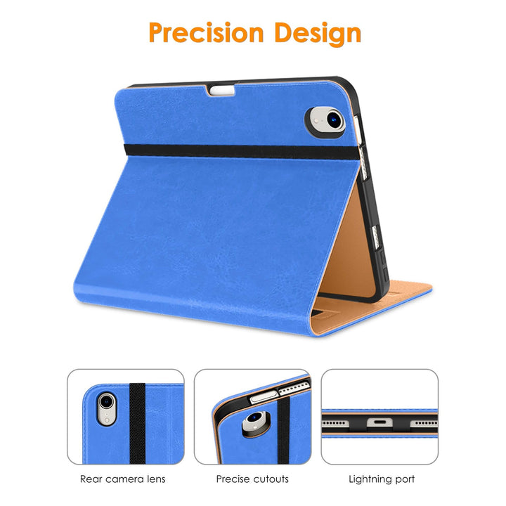 Mini Pro Leather Folio for iPad - Royal Blue - DOKUTRONIX