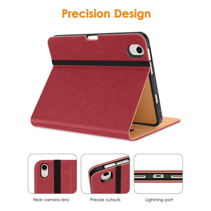 DTTO Luxe Folio Case for iPad Mini 7/6 - Red - DOKUTRONIX