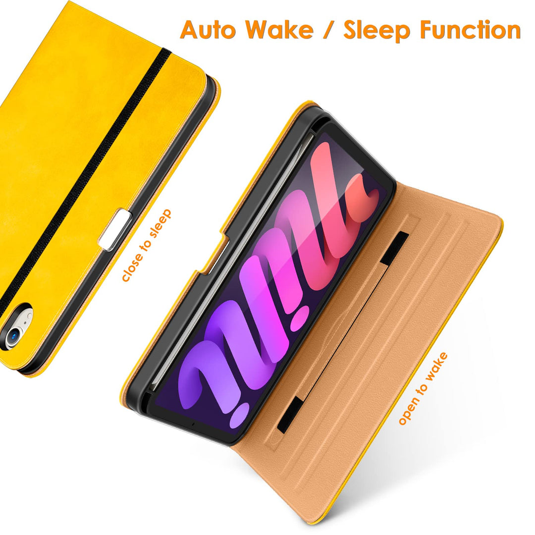 DTTO Folio Mini 7/6 Leather Case - Yellow - DOKUTRONIX