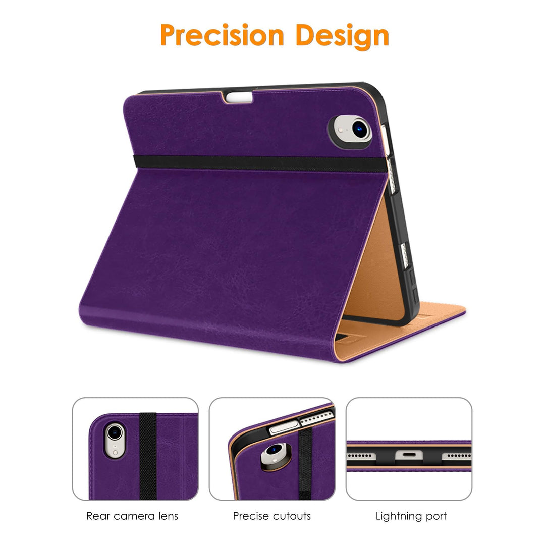 DTTO Luxe Folio Case for iPad Mini 7/6 - Dark Purple - DOKUTRONIX