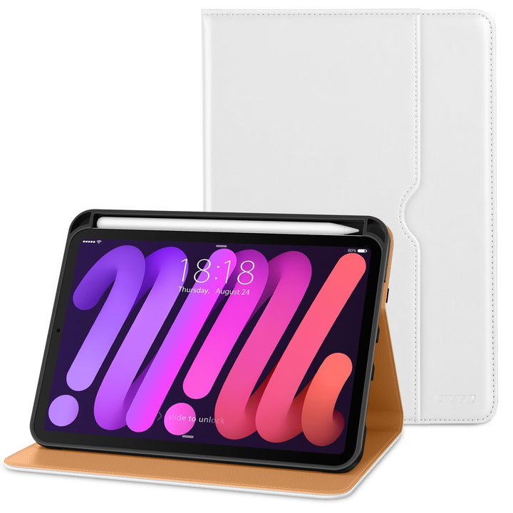 DTTO Luxe Folio Case for iPad Mini 7/6 - White - DOKUTRONIX