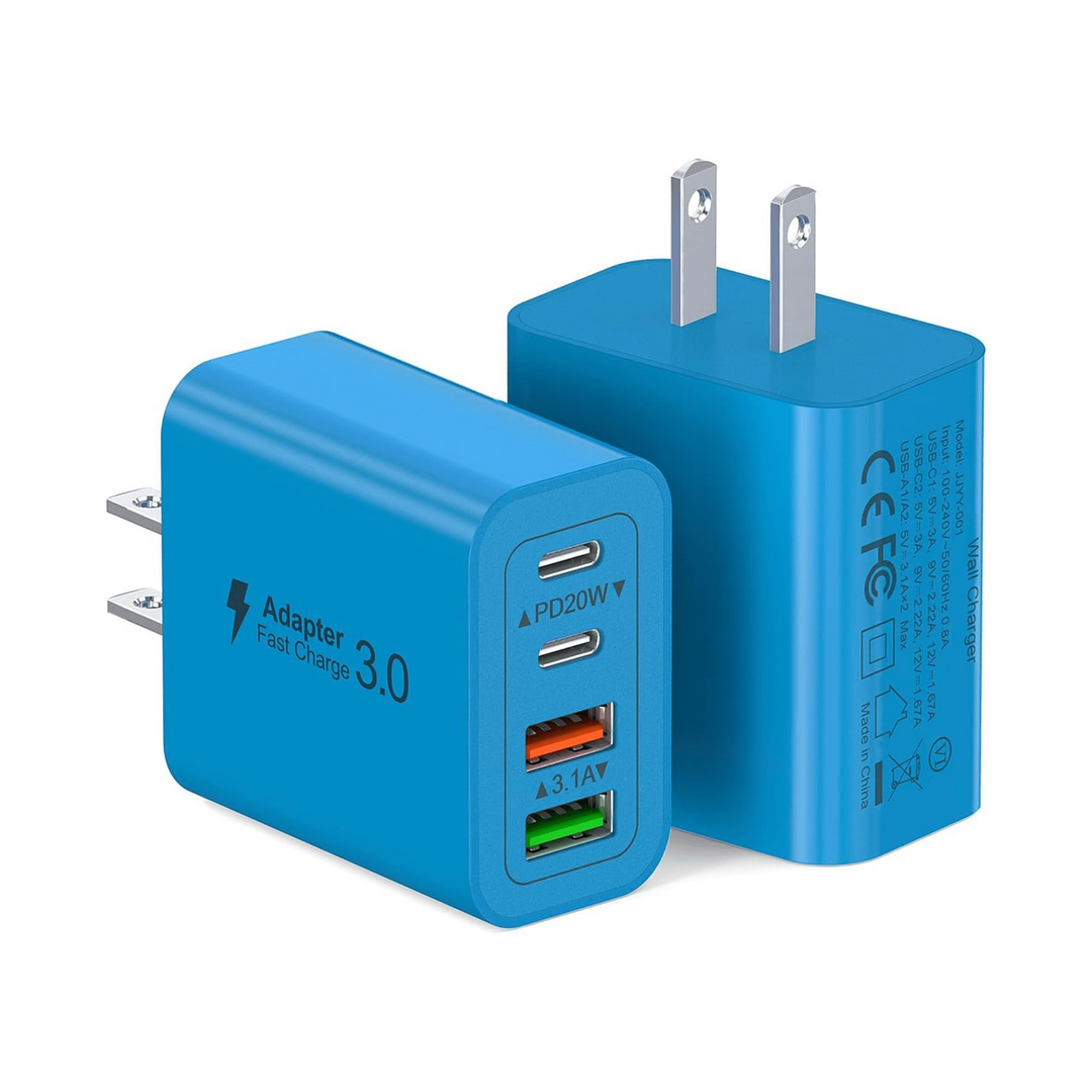 Dulums Blue 40W USB-C Charger - 2-Pack - DOKUTRONIX