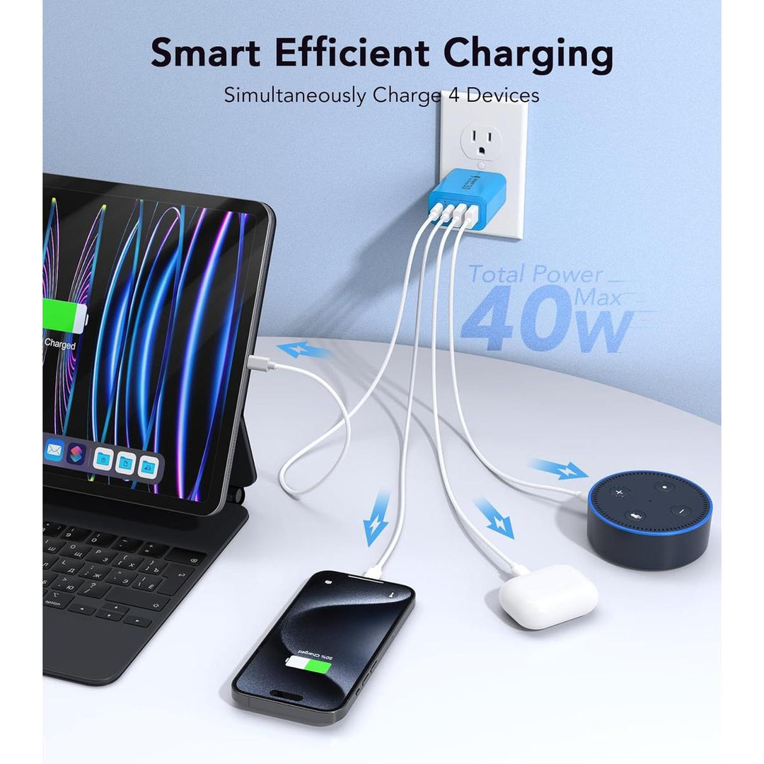 Dulums Blue 40W USB-C Charger - 2-Pack - DOKUTRONIX