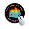 Blazing Dumpster Mouse Pad: 8.6-Inch Round Fun!