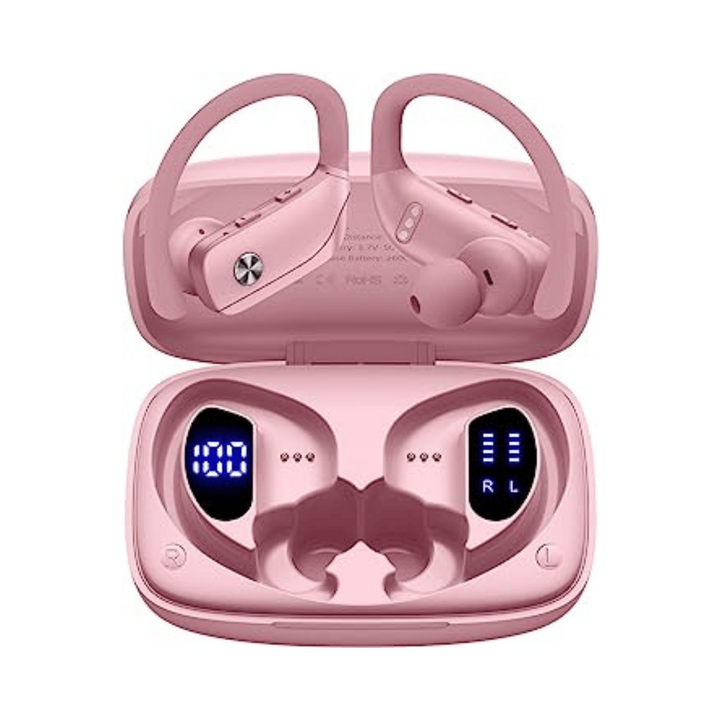 SportBuds Glow - Pink LED Bluetooth Earbuds - DOKUTRONIX