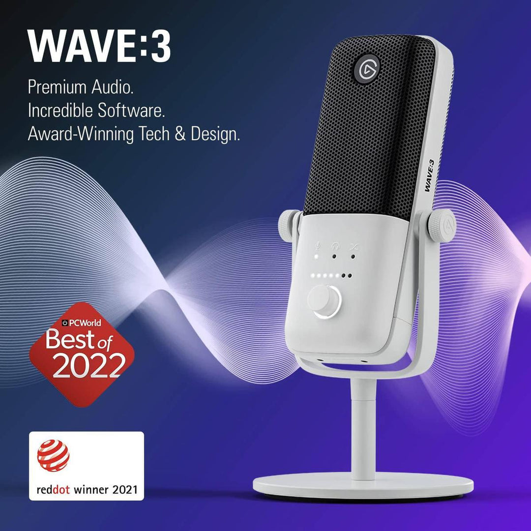 Elgato Wave:3 White - USB Condenser Mic - DOKUTRONIX