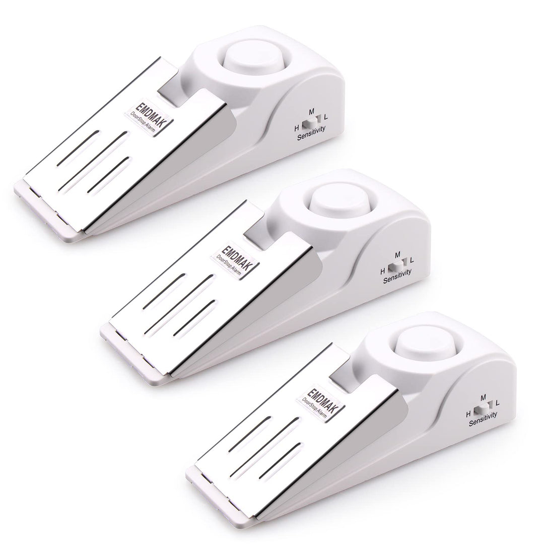 EMDMAK Door Stop Alarm with 120DB Siren Door Stop for Home & Travel (Black) (Pack of 2) - DOKUTRONIX