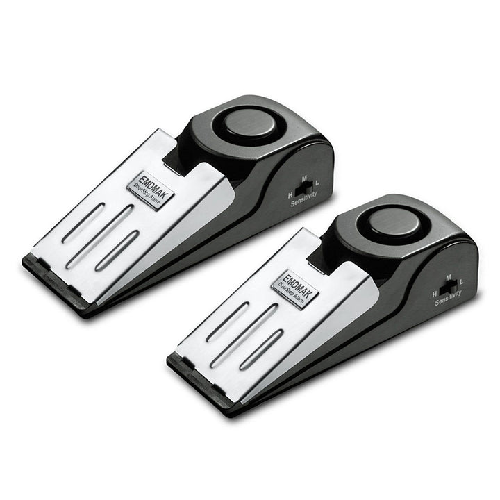 EMDMAK Door Stop Alarm with 120DB Siren Door Stop for Home & Travel (Black) (Pack of 2) - DOKUTRONIX