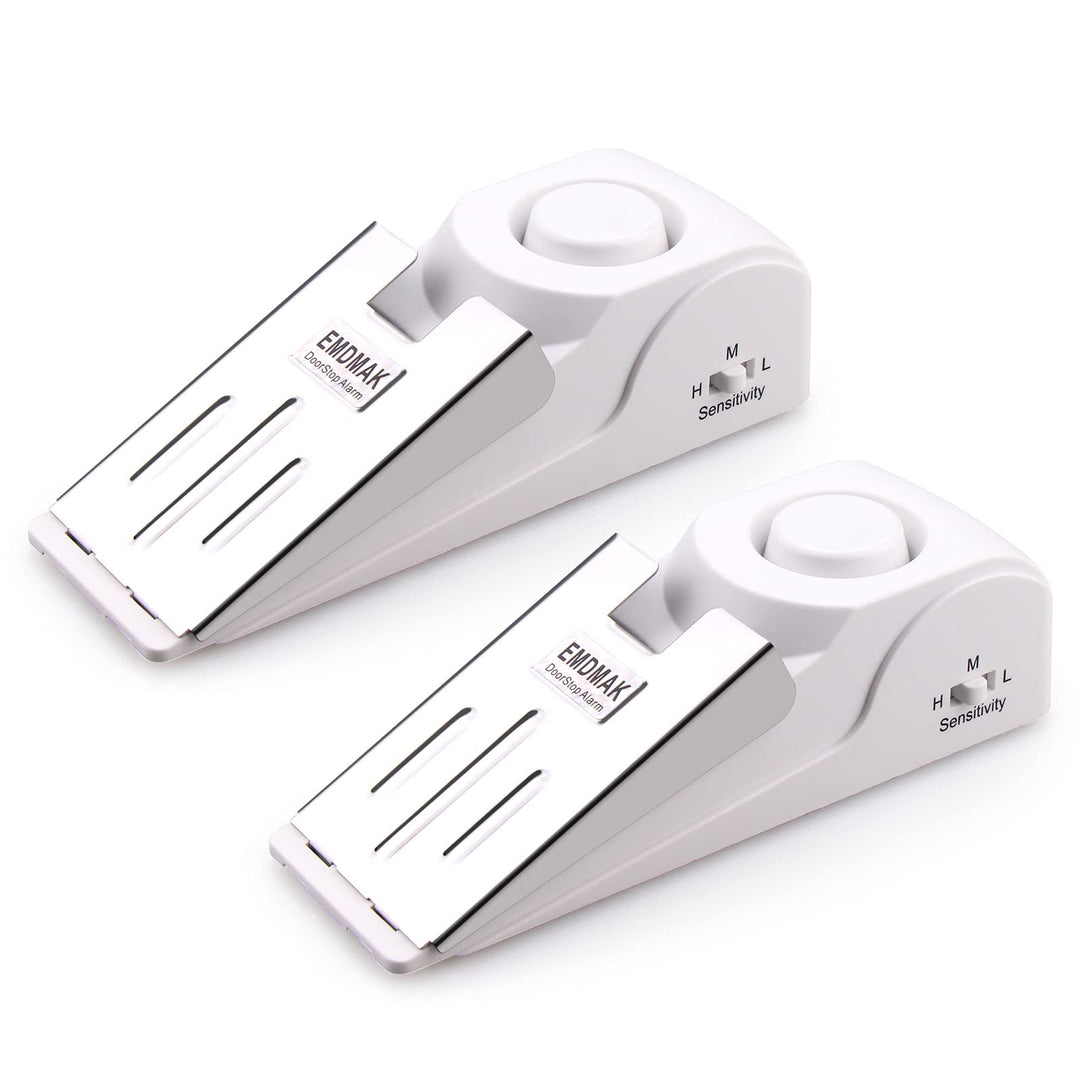 EMDMAK Door Stop Alarm with 120DB Siren Door Stop for Home & Travel (Black) (Pack of 2) - DOKUTRONIX