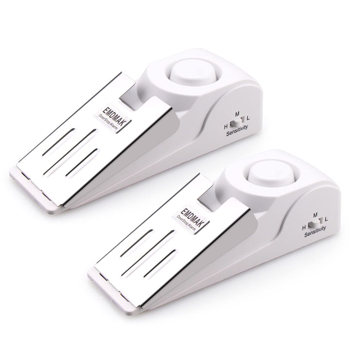 EMDMAK Door Stop Alarm with 120DB Siren Door Stop for Home & Travel (Black) (Pack of 2) - DOKUTRONIX