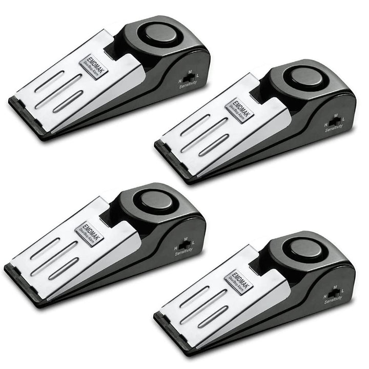 EMDMAK Door Stop Alarm with 120DB Siren Door Stop for Home & Travel (Black) (Pack of 2) - DOKUTRONIX
