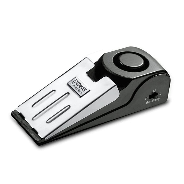 EMDMAK Door Stop Alarm with 120DB Siren Door Stop for Home & Travel (Black) (Pack of 2) - DOKUTRONIX