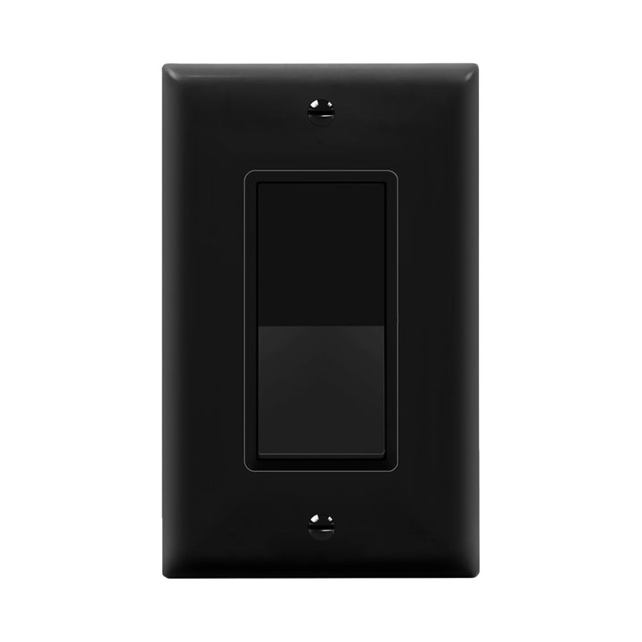 ENERLITES Decorator Paddle Light Switch with Wall Plates, Wall Decor Switch, Single Pole, 3 Wire, Grounding Screw, Residential Grade, 15A 120V/277V, UL Listed, White - DOKUTRONIX