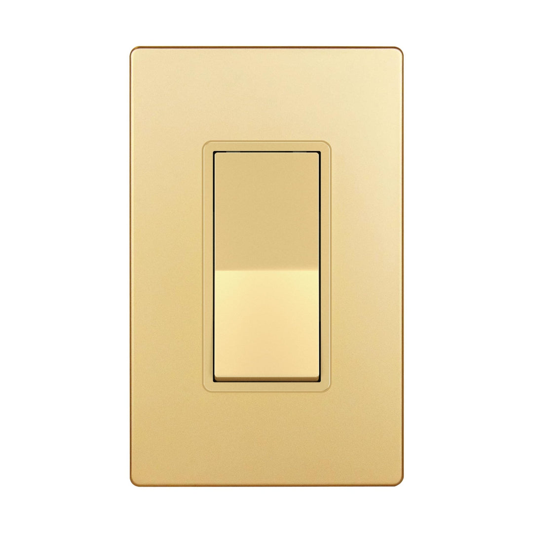 ENERLITES Decorator Paddle Light Switch with Wall Plates, Wall Decor Switch, Single Pole, 3 Wire, Grounding Screw, Residential Grade, 15A 120V/277V, UL Listed, White - DOKUTRONIX