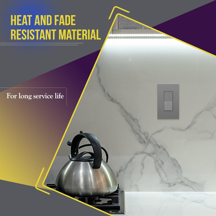 ENERLITES Decorator Paddle Light Switch with Wall Plates, Wall Decor Switch, Single Pole, 3 Wire, Grounding Screw, Residential Grade, 15A 120V/277V, UL Listed, White - DOKUTRONIX