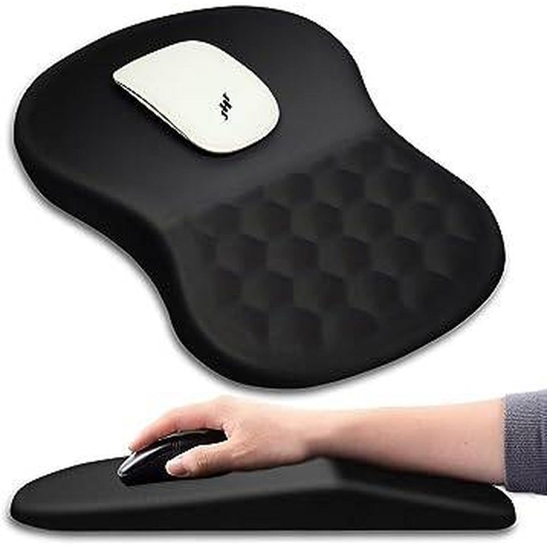 ErgoComfort Wrist Support Mouse Pad - Black Relief - DOKUTRONIX