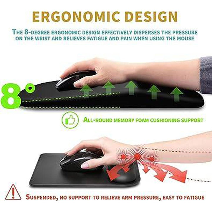 ErgoComfort Wrist Support Mouse Pad - Black Relief - DOKUTRONIX