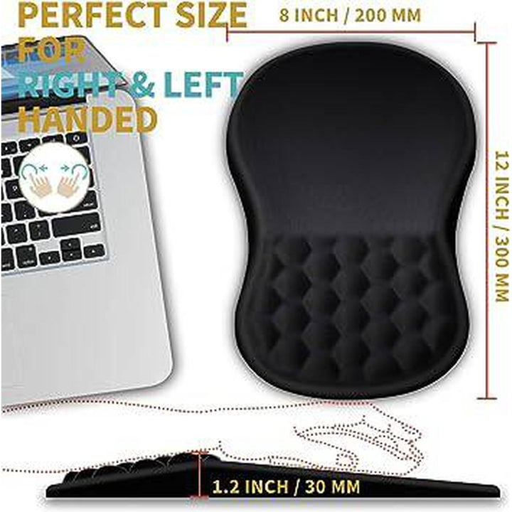 ErgoComfort Wrist Support Mouse Pad - Black Relief - DOKUTRONIX