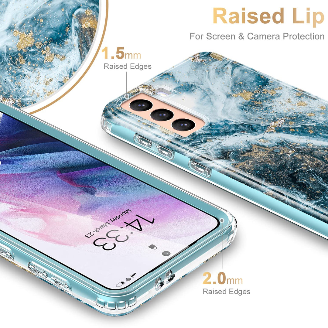 Galaxy S21 Glitter Marble Case - DOKUTRONIX