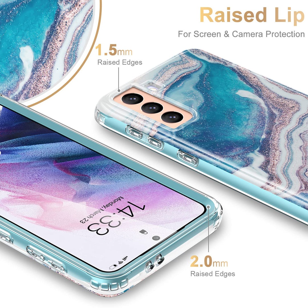 Galaxy S21 Glitter Marble Case - DOKUTRONIX