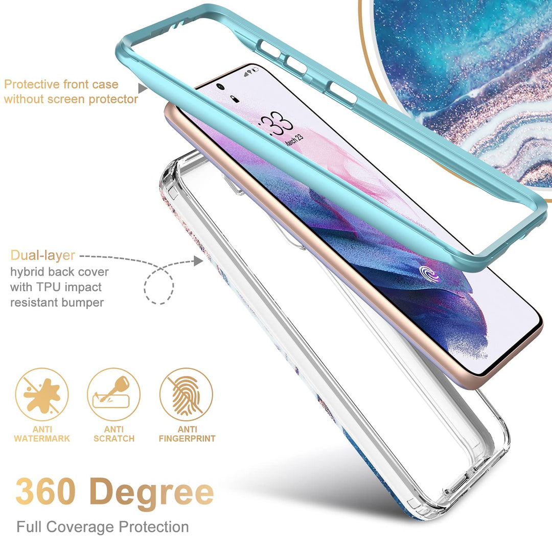 Galaxy S21 Glitter Marble Case - DOKUTRONIX