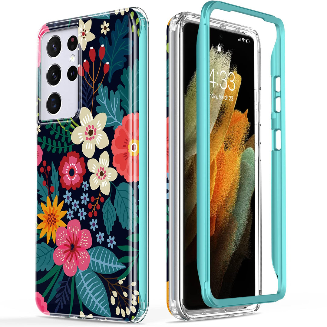 Galaxy S21 Ultra Bloom Case - Rugged Floral Style - DOKUTRONIX