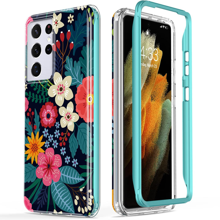 Galaxy S21 Ultra Bloom Case - Rugged Floral Style - DOKUTRONIX