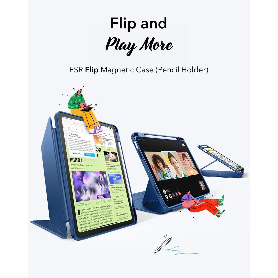 ESR FlipStand Case for iPad Air 11 - Blue - DOKUTRONIX