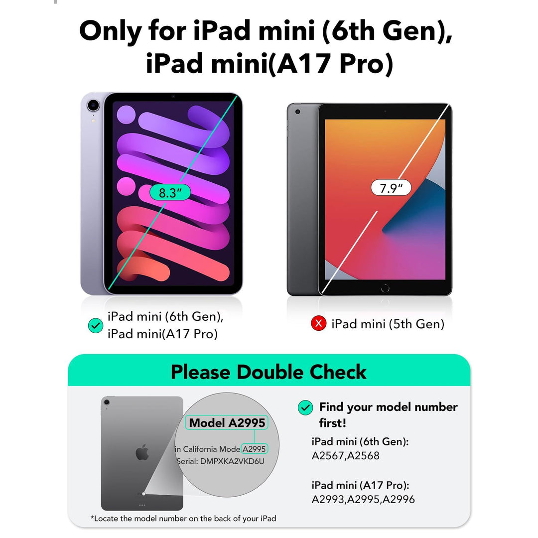 ESR Slim Shield Case for iPad Mini 7 & 6 - Black Clear - DOKUTRONIX