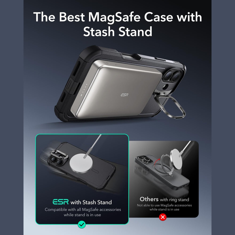ESR CyberGuard iPhone 16 Case with Stand & Magnet - DOKUTRONIX