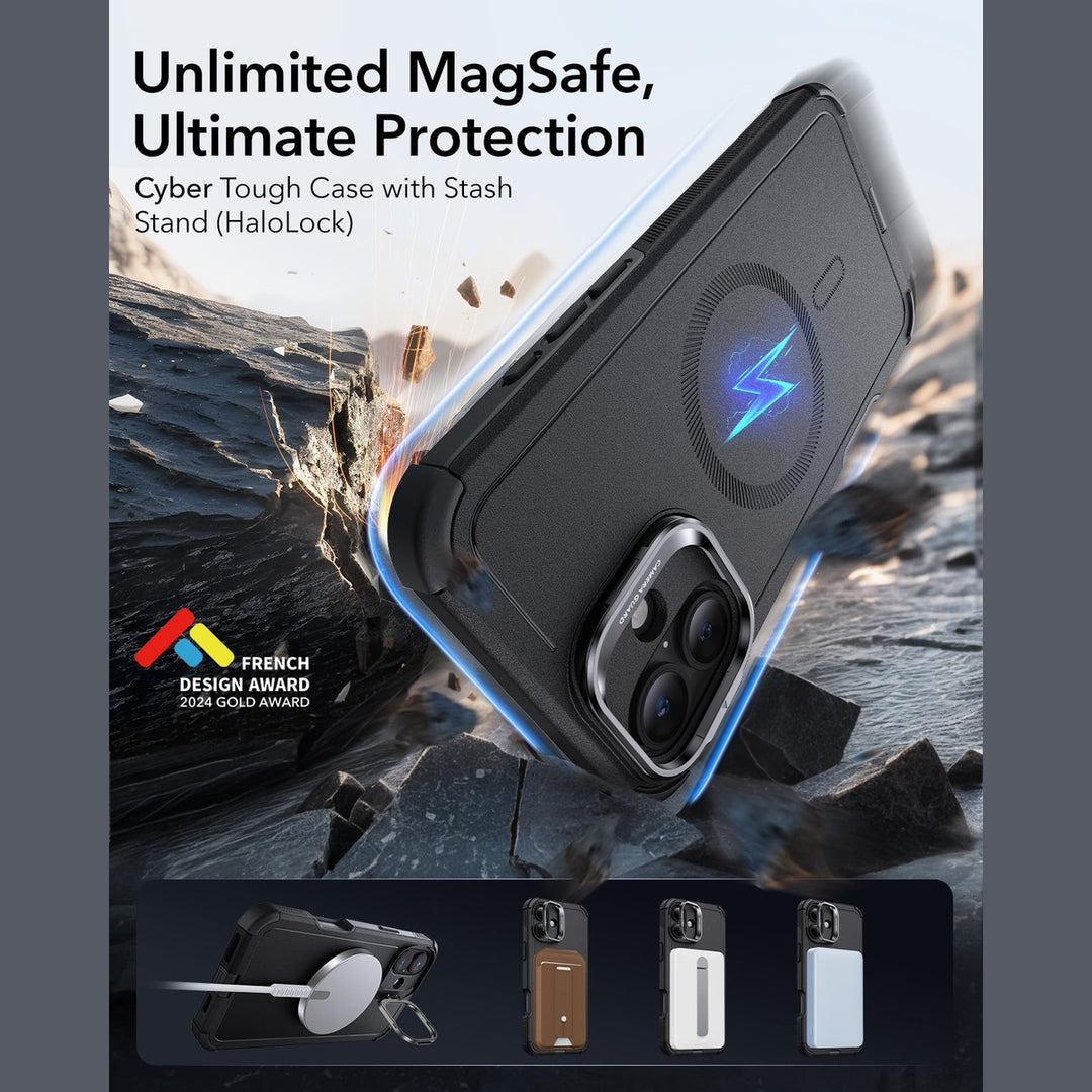 ESR CyberGuard iPhone 16 Case with Stand & Magnet - DOKUTRONIX