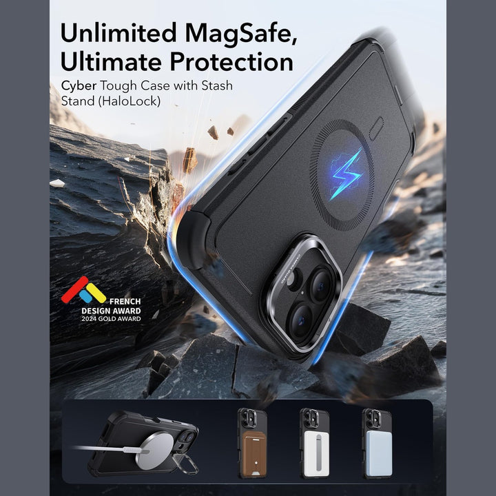 ESR CyberGuard iPhone 16 Case with Stand & Magnet - DOKUTRONIX