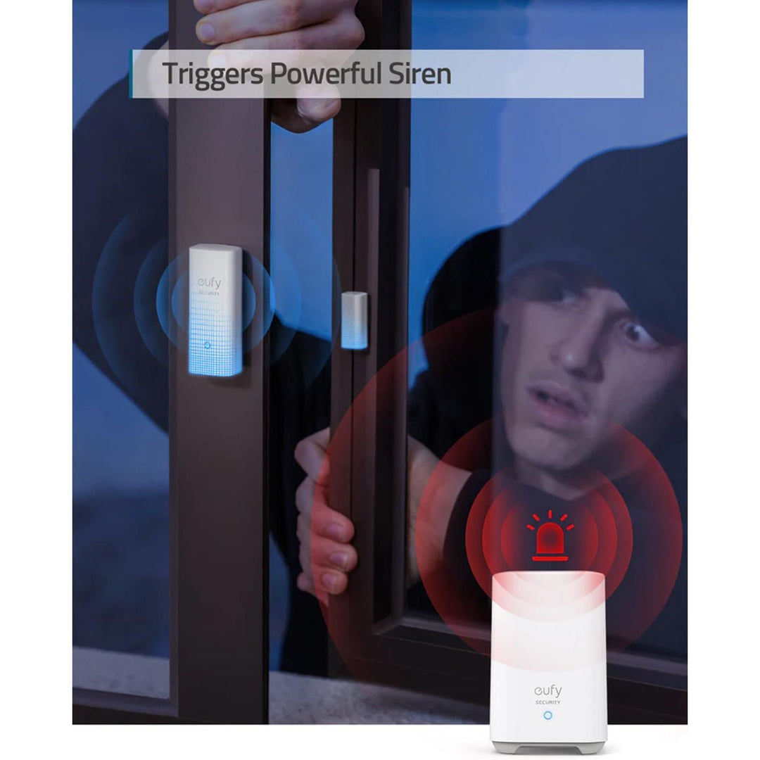 eufy Security Entry Sensor, Detects Opened and Closed Doors or Windows, Door Monitoring, Sends Alerts, Triggers Siren, 2-Year Battery Life, Indoor Use Only, Requires HomeBase, 24/7 Monitoring Optional - DOKUTRONIX