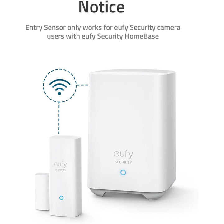 eufy Security Entry Sensor, Detects Opened and Closed Doors or Windows, Door Monitoring, Sends Alerts, Triggers Siren, 2-Year Battery Life, Indoor Use Only, Requires HomeBase, 24/7 Monitoring Optional - DOKUTRONIX