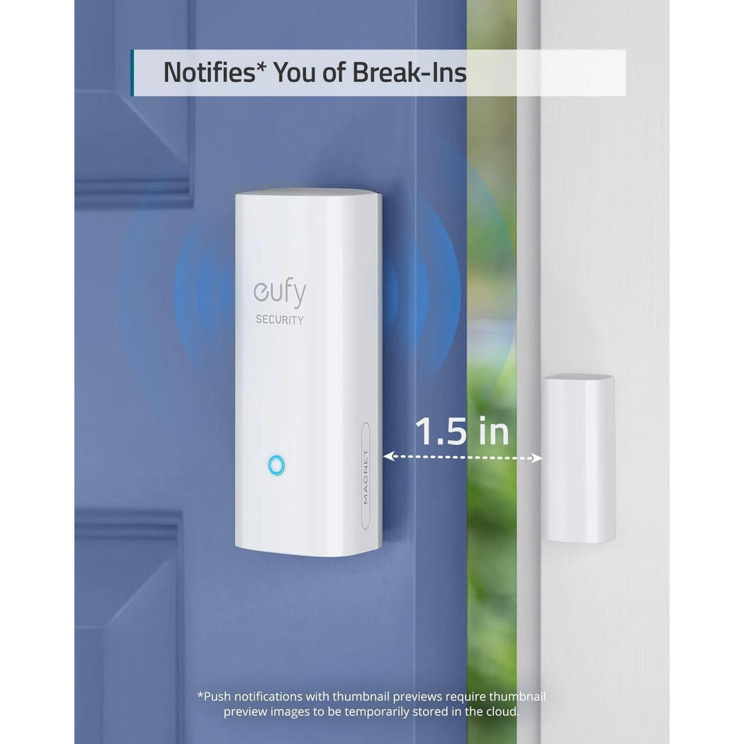 eufy Security Entry Sensor, Detects Opened and Closed Doors or Windows, Door Monitoring, Sends Alerts, Triggers Siren, 2-Year Battery Life, Indoor Use Only, Requires HomeBase, 24/7 Monitoring Optional - DOKUTRONIX