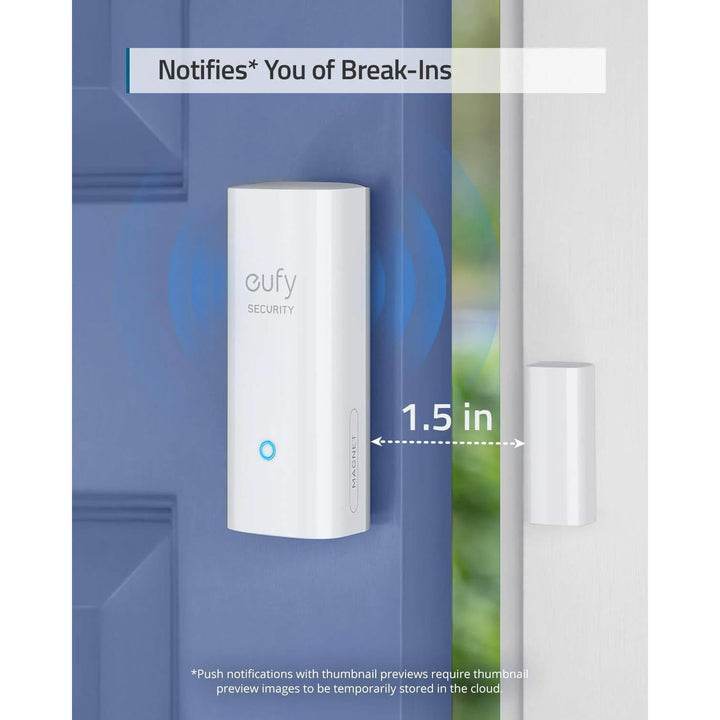 eufy Security Entry Sensor, Detects Opened and Closed Doors or Windows, Door Monitoring, Sends Alerts, Triggers Siren, 2-Year Battery Life, Indoor Use Only, Requires HomeBase, 24/7 Monitoring Optional - DOKUTRONIX
