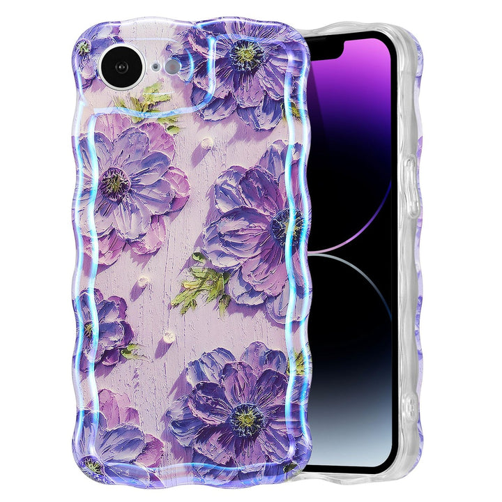 Retro Floral Glossy iPhone 16 Pro Case - Pink Wave - DOKUTRONIX