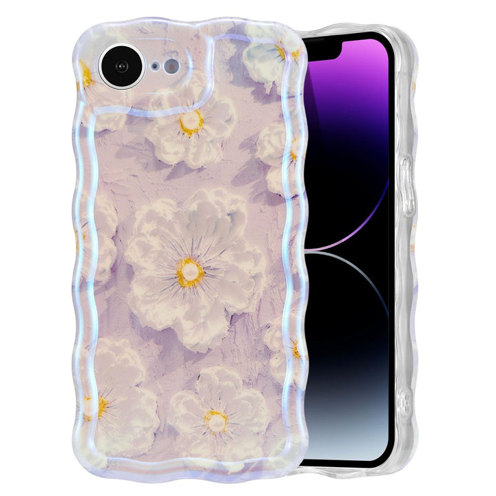 Retro Floral Glossy iPhone 16 Pro Case - Pink Wave - DOKUTRONIX