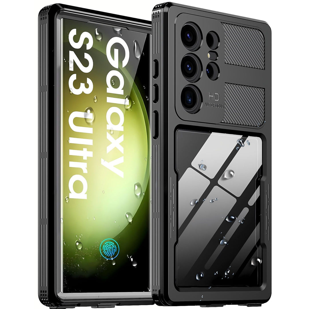 Ezanmull Galaxy S23 Ultra Waterproof Case - Black - DOKUTRONIX