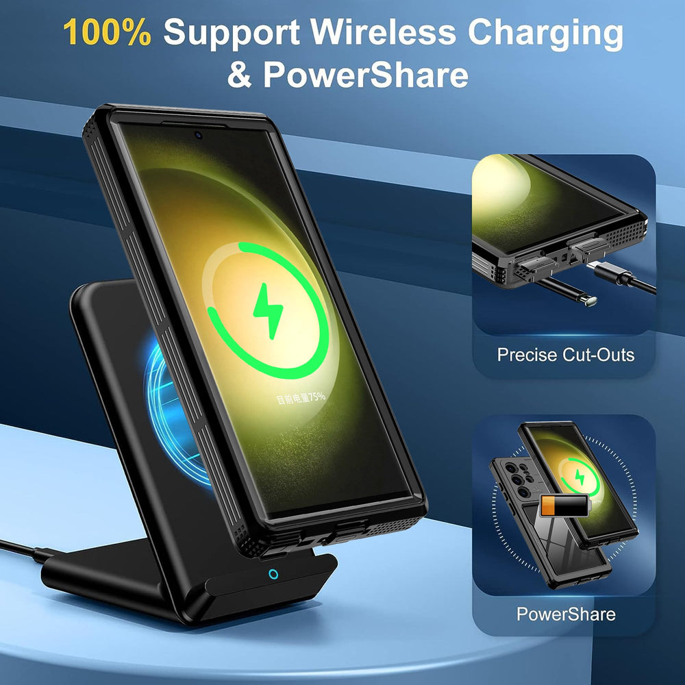 Ezanmull Galaxy S23 Ultra Waterproof Case - Black - DOKUTRONIX