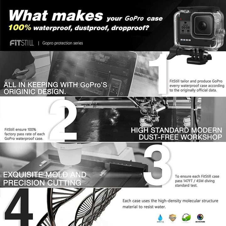 AquaGuard GoPro Hero8 Case - Dive Ready Shell - DOKUTRONIX