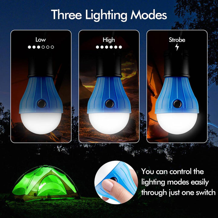 SkyGlow LED Tent Lanterns - 4-Pack Portable Lights - DOKUTRONIX
