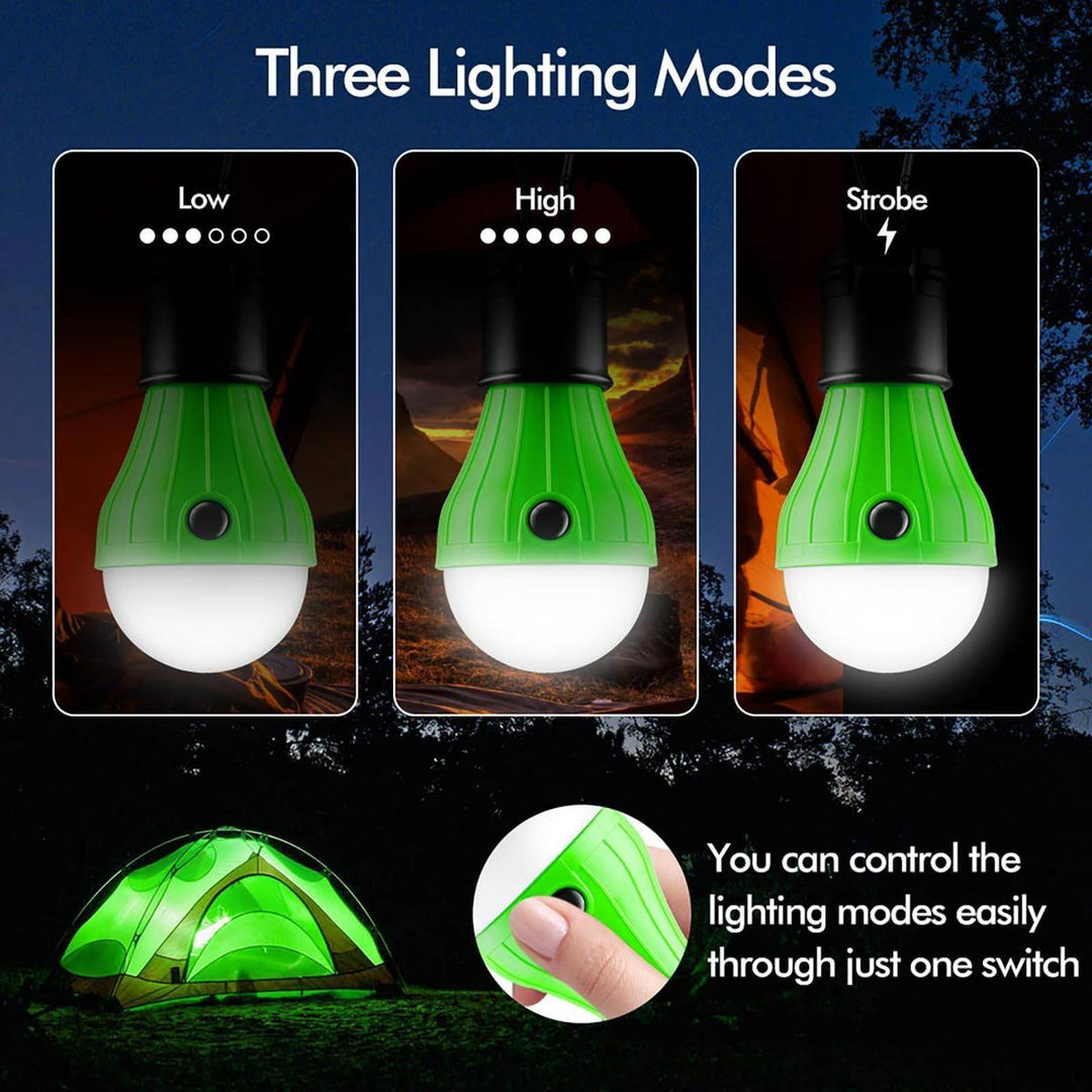 SkyGlow LED Tent Lanterns - 4-Pack Portable Lights - DOKUTRONIX