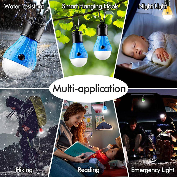 SkyGlow LED Tent Lanterns - 4-Pack Portable Lights - DOKUTRONIX