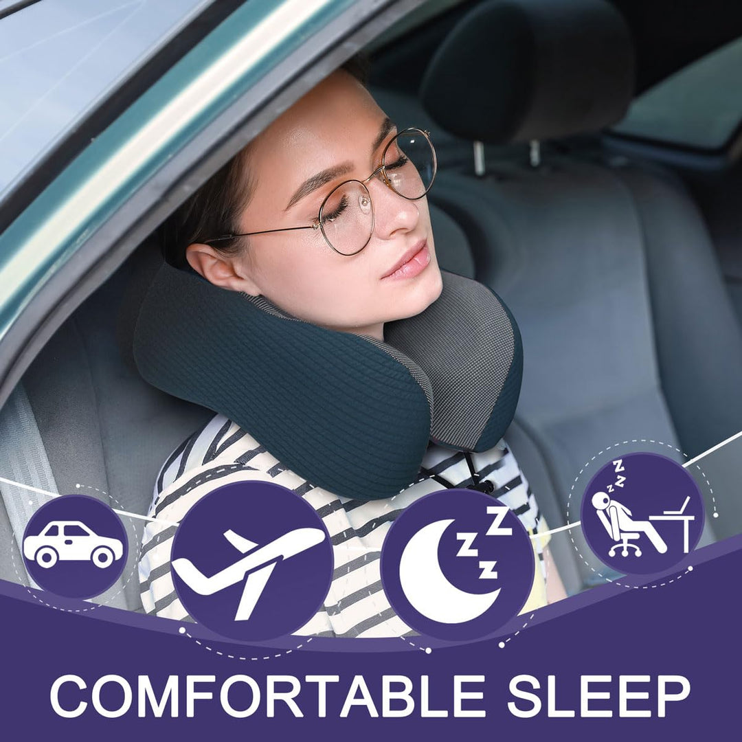 FlySnooze Memory Foam Neck Pillow - DOKUTRONIX