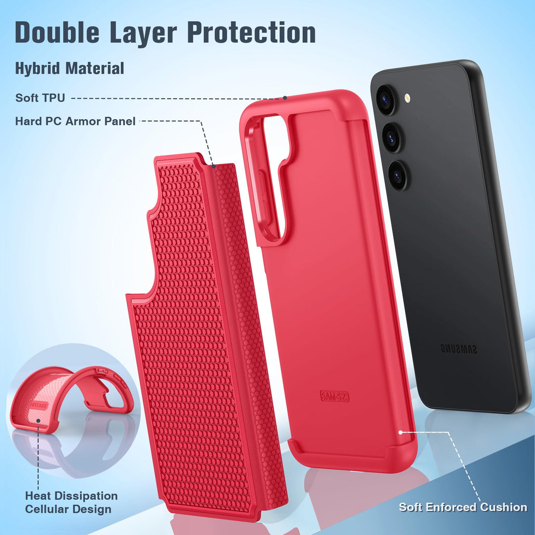 FNTCASE Rugged Shield for Galaxy S23 - Black Matte - DOKUTRONIX