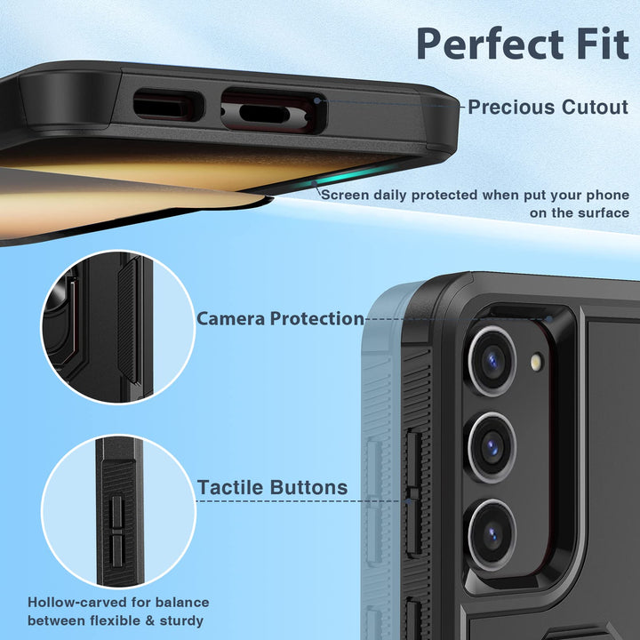 FNTCASE Rugged Shield for Galaxy S23 - Black Matte - DOKUTRONIX