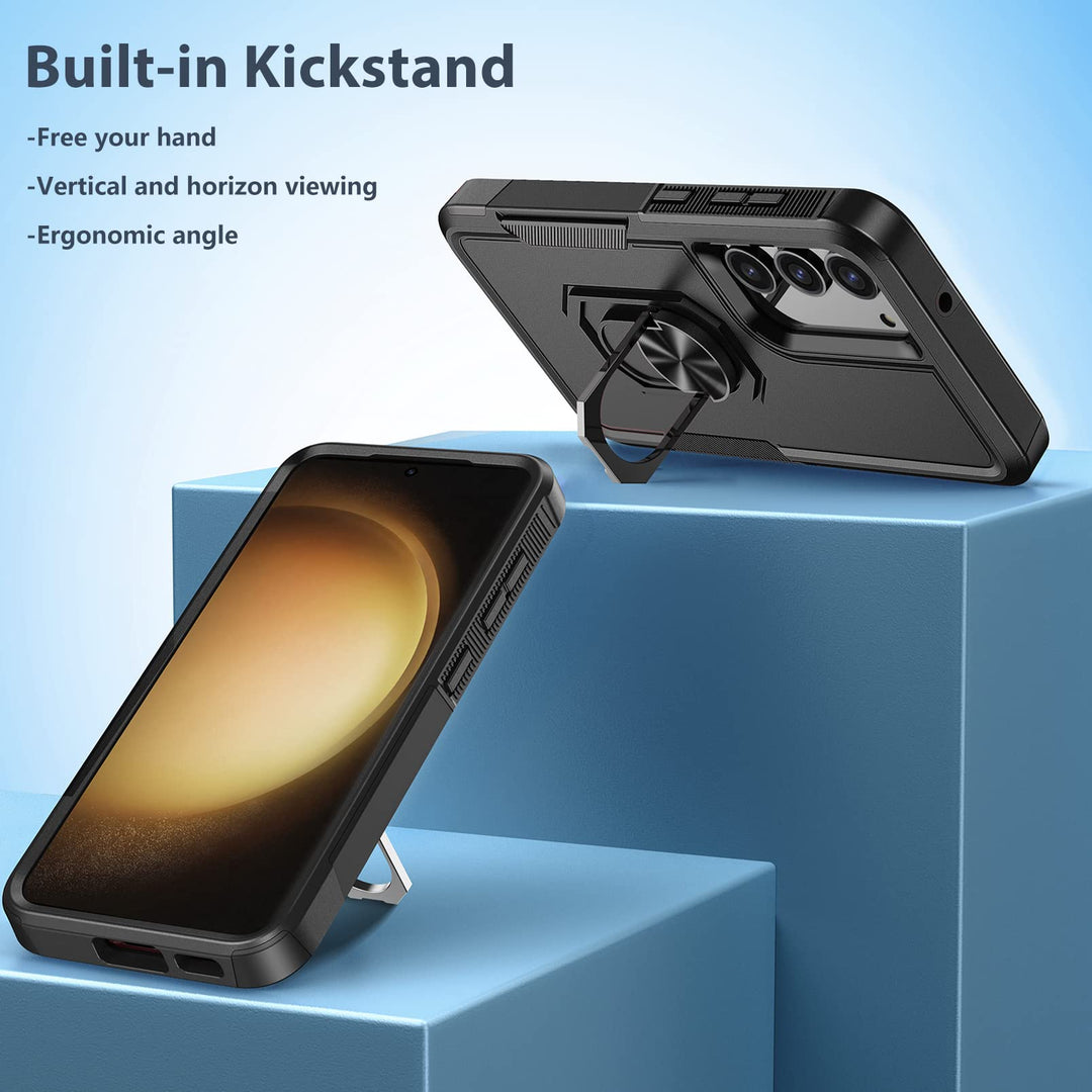 FNTCASE Rugged Shield for Galaxy S23 - Black Matte - DOKUTRONIX