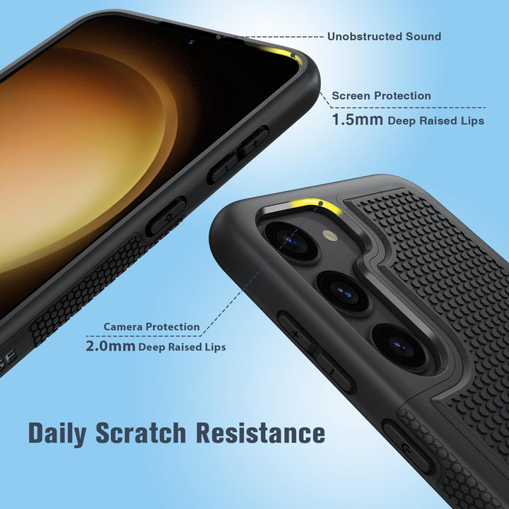 FNTCASE Rugged Shield for Galaxy S23 - Black Matte - DOKUTRONIX